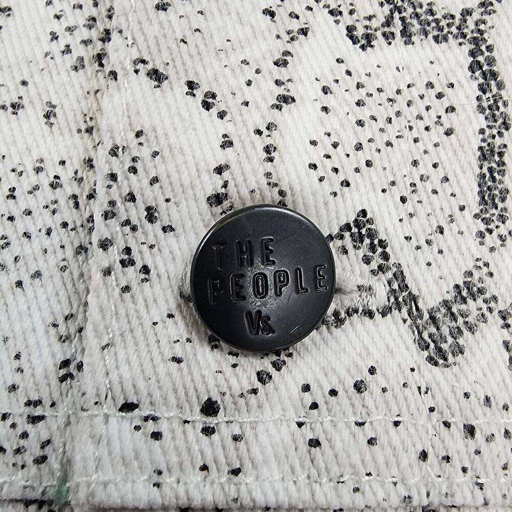 The People Vs Jacket Womens Large Snake Skin Denim Trucker Festival Rock & Roll - Picture 15 of 16